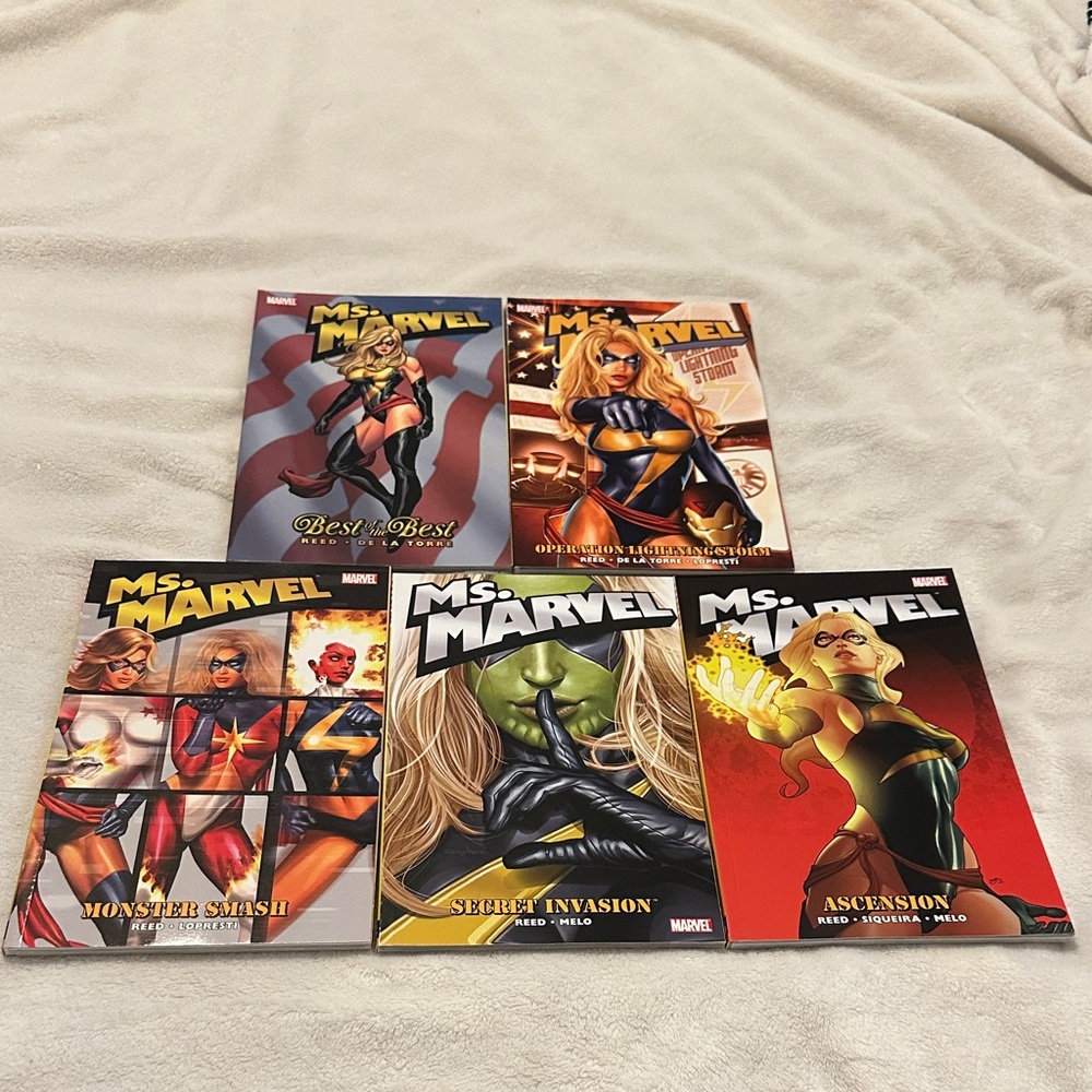 Lot of 5 Marvel Comics Ms. Marvel Trade Paperbacks